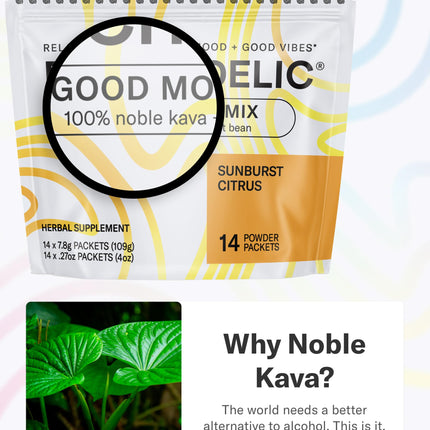 Calming Kava Drink Mix – Sunburst Citrus, 14 Sticks
