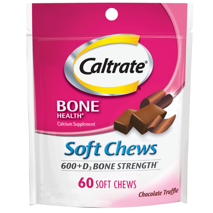 Caltrate 600+D3 Soft Chews – Chocolate Truffle, 60 Count