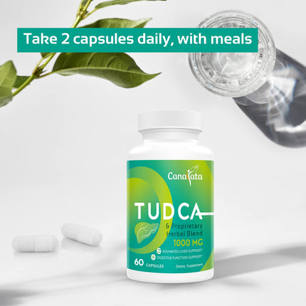 Canarata TUDCA Liver Support 1000mg – 120 Vegan Capsules with Milk Thistle