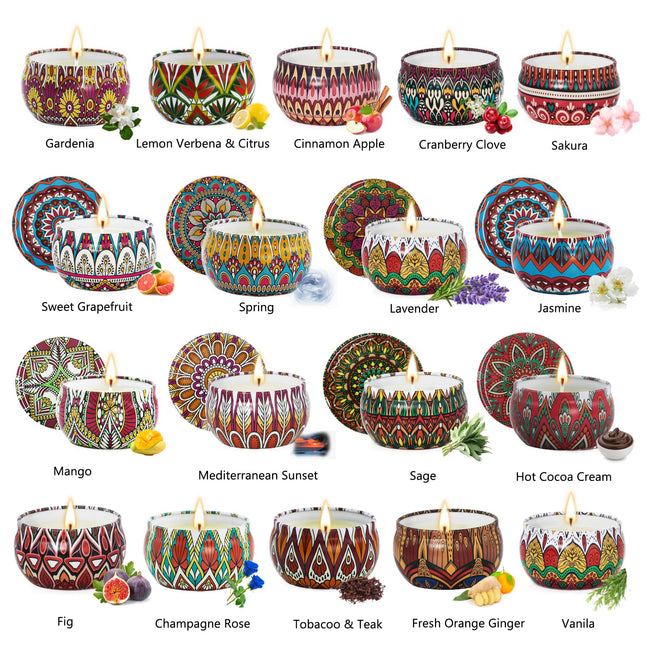 18-Pack Scented Soy Candle Gift Set | Long-Burning Aromatherapy for Home