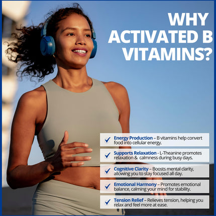 CanPrev Synergy B Complex with L-Theanine – 60 Capsules, 30-Day Supply