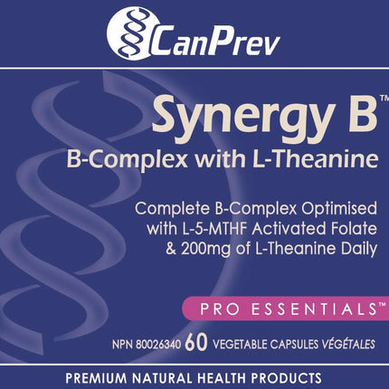 CanPrev Synergy B Complex with L-Theanine – 60 Capsules, 30-Day Supply