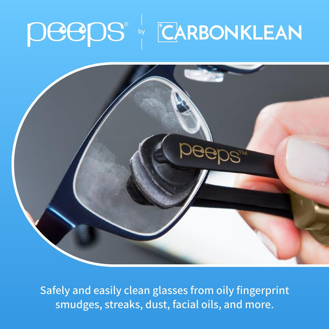 CarbonKlean Peeps Eyeglass Cleaner – NASA-Used Carbon Microfiber, Red 2-Pack (500 Uses)