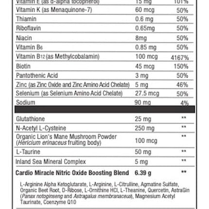 Cardio Miracle Nitric Oxide Supplement 30-Pack Sticks | Beet Root, L-Arginine & L-Citrulline