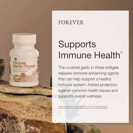 Forever Garlic-Thyme Odorless Softgels – Cardiovascular & Immune Support (Pack of 2)