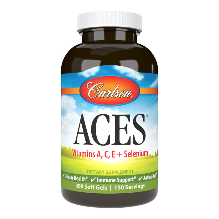 Carlson ACES - Vitamins A, C, E + Selenium for Cellular Health & Immune Support | Antioxidant - 300 Softgels