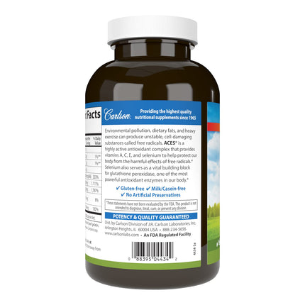 Carlson ACES - Vitamins A, C, E + Selenium for Cellular Health & Immune Support | Antioxidant - 300 Softgels