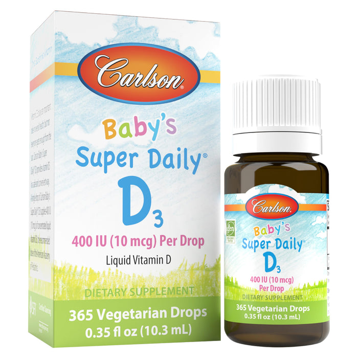 Carlson Baby D3 400 IU Drops – 365 Drops, Vegetarian & Unflavored