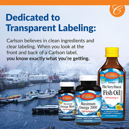 Carlson Baby's DHA Liquid – 920 mg Omega-3s + 600 IU Vitamin D3 (60 mL)