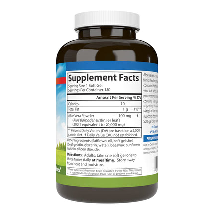 Carlson Golden Aloe 100 mg (200:1) Digestive Support & Colon Health – 180 Softgels
