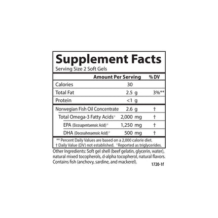 Carlson Maximum Omega 2000 - 2000 mg Omega-3 (EPA/DHA), Wild-Caught Norwegian Lemon Softgels