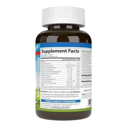Carlson Super 1 Daily Multivitamin - Vegetarian Formula, 120 Tablets