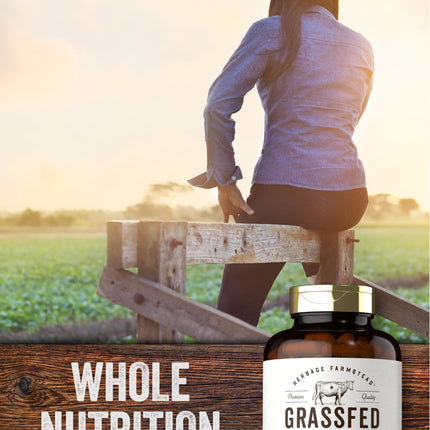 Carlyle Grass Fed Beef Organ Complex - 200 Capsules | Pasture Raised, Non-GMO | Herbage Farmstead
