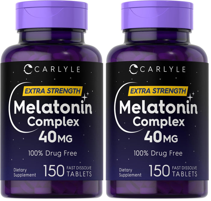 Carlyle Melatonin 40mg Complex – 150 Fast Dissolve Tablets | Extra Strength
