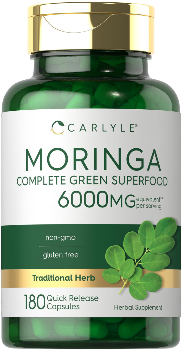 Carlyle Moringa Oleifera 180 Capsules | Non-GMO Gluten Free Green Superfood