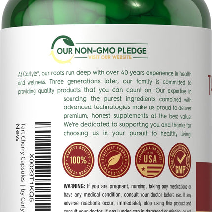 Carlyle Tart Cherry Capsules – 10,500mg, Pack of 2 | Non-GMO, Gluten Free | Tart Cherry Juice Extract