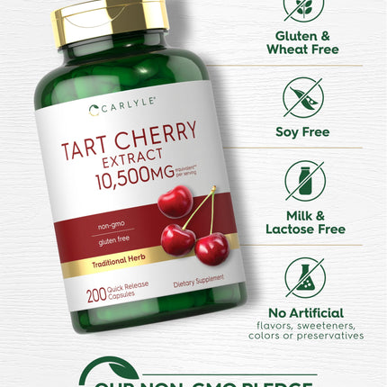 Carlyle Tart Cherry Capsules – 10,500mg, Pack of 2 | Non-GMO, Gluten Free | Tart Cherry Juice Extract