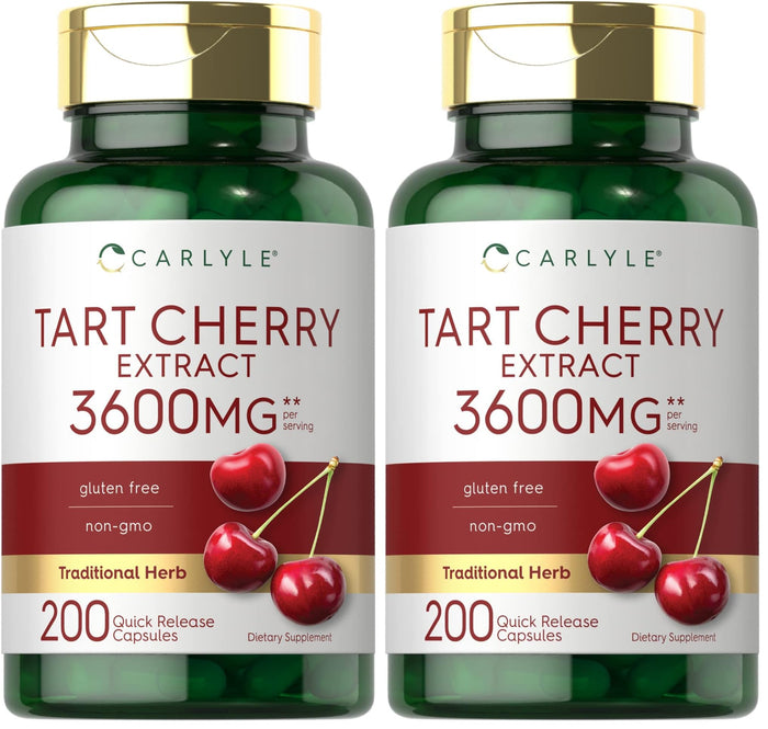 Carlyle Tart Cherry Extract Capsules – 200 Count, Non-GMO & Gluten Free (Pack of 2)