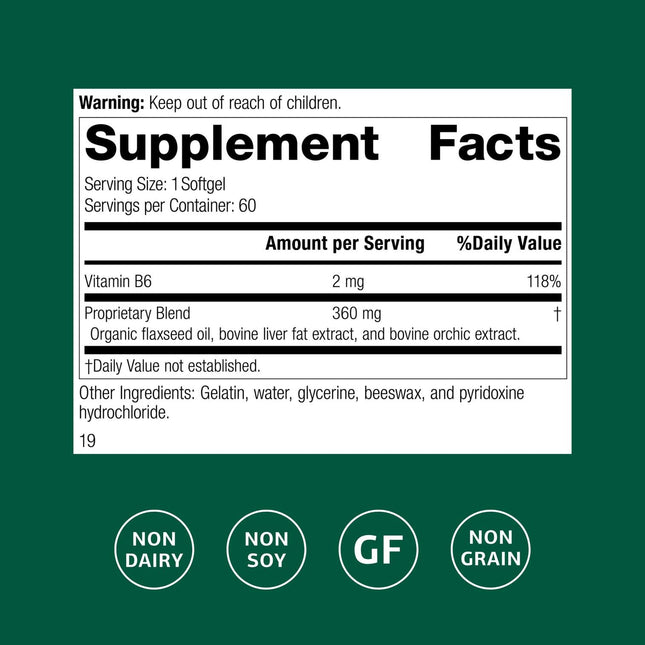 Standard Process Cataplex F – Whole Food Supplement for Metabolism, Skin & Hair Health | Flaxseed Oil, Vitamin B6 | 60 Softgels, Pack of 2