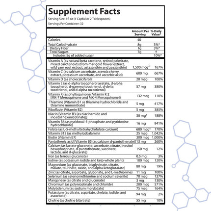 Drucker Labs intraMAX Organic Liquid Multivitamin – 32 oz Peach Mango