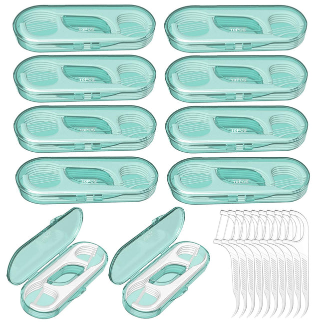 Ceonam 10-Pack Flosser Dispenser – Portable Floss Picks with Travel Case