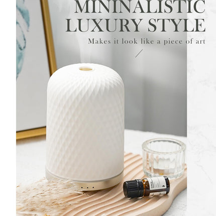 Essential Oil Diffuser 110ML – Ceramic Ultrasonic Diffuser, White