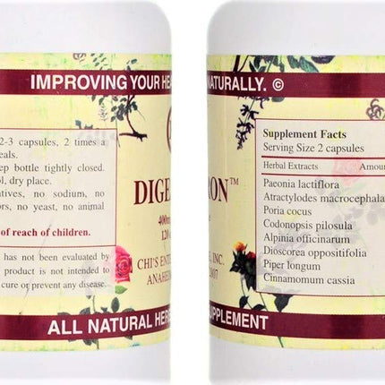 Chi's Enterprise Digestron 450mg per Capsule – 120 Capsules | Herbal Digestive Support