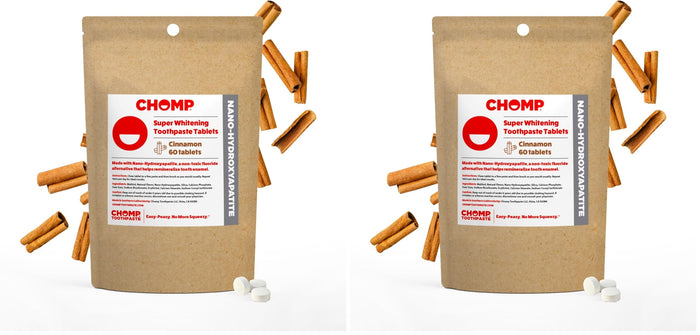Chomp Cinnamon Toothpaste Tablets with Nano Hydroxyapatite – Refill Pack 2