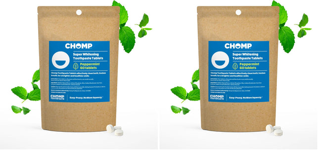 Chomp Peppermint Toothpaste Tablets Refill (Pack of 2) - 60 Tablets
