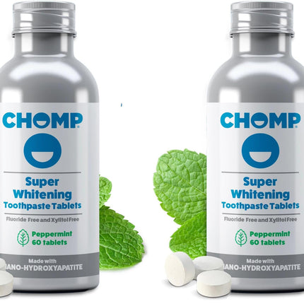 Chomp Super Whitening Toothpaste Tablets with Nano Hydroxyapatite (Pack of 2)