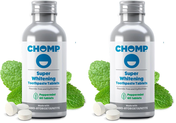 Chomp Super Whitening Toothpaste Tablets with Nano Hydroxyapatite (Pack of 2)