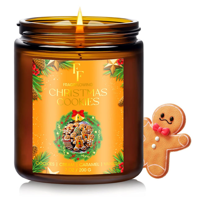 Christmas Cookie Scented Soy Candle – 7 oz Jar, Holiday Aromatherapy Gift for Home
