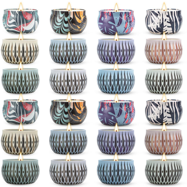 Christmas Scented Candles Gifts Set – 24 Pack Soy Wax Aromatherapy Candles
