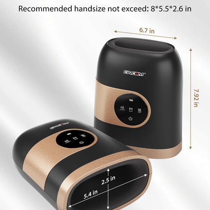 CINCOM Upgraded Hand Massager with Heat & Compression – Cordless & Rechargeable