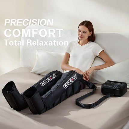 CINCOM Air Compression Recovery System – 6-Zone Leg Massager Boots for Circulation & Recovery | FSA/HSA Eligible