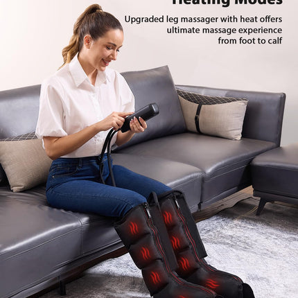 CINCOM Leg Massager with Heat & Compression – 360° Foot & Calf Massage