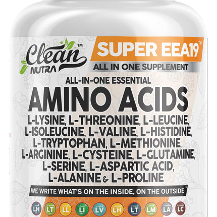 Clean Nutraceuticals Amino Acids Supplement – L-Lysine, L-Leucine & More