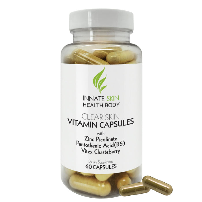 Clear Skin Acne Vitamins Capsules | Complexion Supplements 60 Count