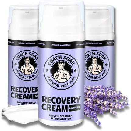 Coach Soak Topical Magnesium Lotion with MSM – Lavender, Menthol & Vitamin C (3 Pack, 10 oz)