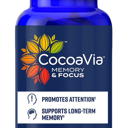 CocoaVia Memory & Focus Brain Supplement – 30 Day, Cocoa Flavanol, Lutein, Caffeine