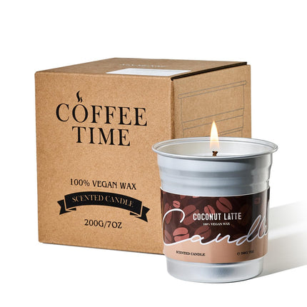 M&SENSE Coconut Latte Candle – 7oz Soy Wax, 42h Burn, Non-Toxic Aromatherapy