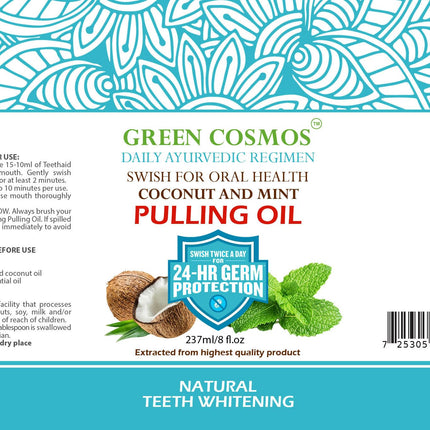 Coconut Mint Pulling Oil Mouthwash 237ml – Ayurvedic, Alcohol & Fluoride Free