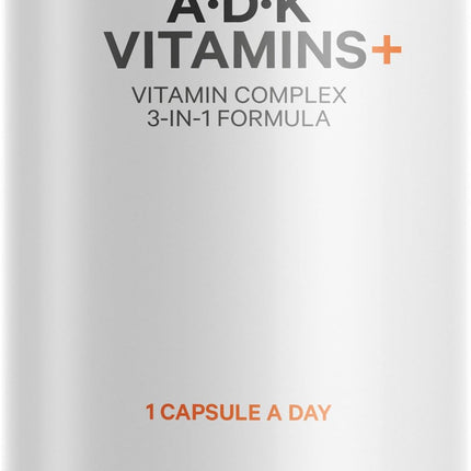 Codeage ADK Vitamins+ | Essential A, D3 5000 IU, K1 & K2 (MK4 & MK7) - 6-Month Supply | 180 Capsules | Non-GMO, Gluten-Free