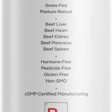 Codeage Grass-Fed Beef Organs Supplement – Freeze-Dried Liver, Heart, Kidney & More | 180 Capsules