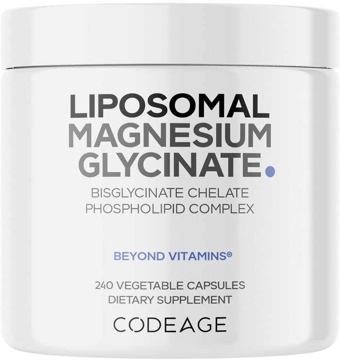 Codeage Liposomal Magnesium Glycinate Supplement – 2-Month Supply, 240 Count, BioPerine, Non-GMO Vegan