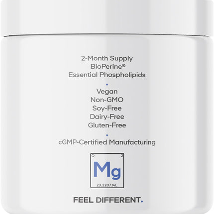 Codeage Liposomal Magnesium Glycinate Supplement – 2-Month Supply, 240 Count, BioPerine, Non-GMO Vegan
