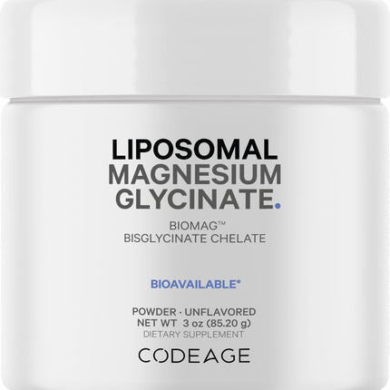 Codeage Liposomal Magnesium Glycinate Powder – 2-Month Supply (Unflavored)