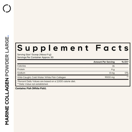 Codeage Marine Collagen Powder | Wild-Caught Fish Collagen, Type I & III, 15.87 oz