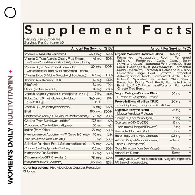 Codeage Women's Daily Multivitamin - 25+ Vitamins, Fermented & Vegan