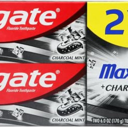 Colgate Max Fresh Toothpaste + Charcoal Mint – 6 oz, 2-Pack
